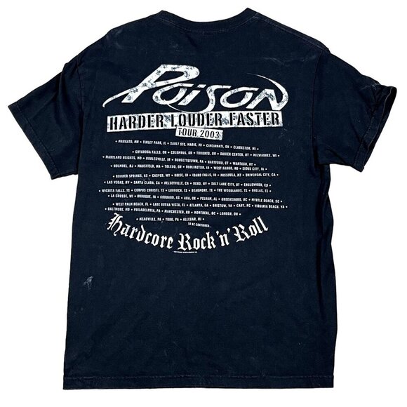 VTG Poison Harder Louder Faster 2003 Tour T-Shirt Size Medium - Picture 2 of 5